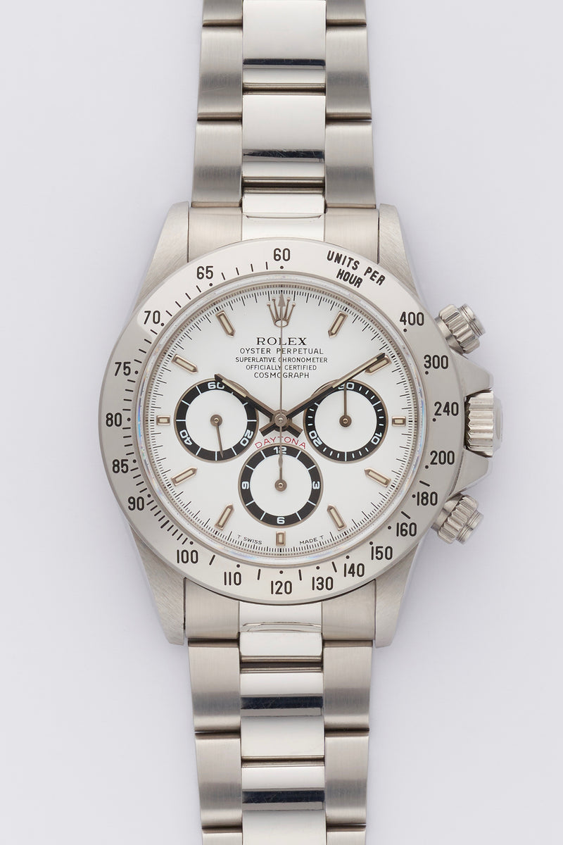 1996 Rolex Cosmograph Daytona White Dial T Serial 16520 with Rolex Service Card