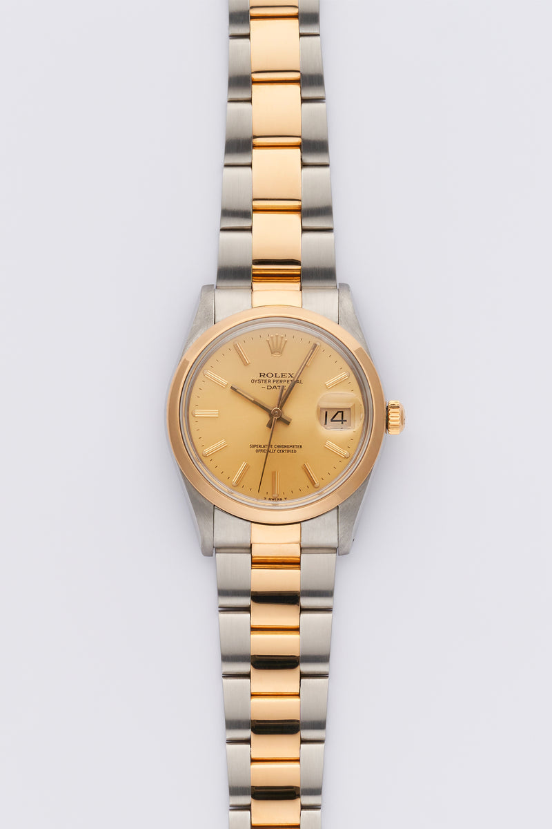 1982 Rolex Oyster Perpetual Date Gold/Steel Champagne Dial 1500