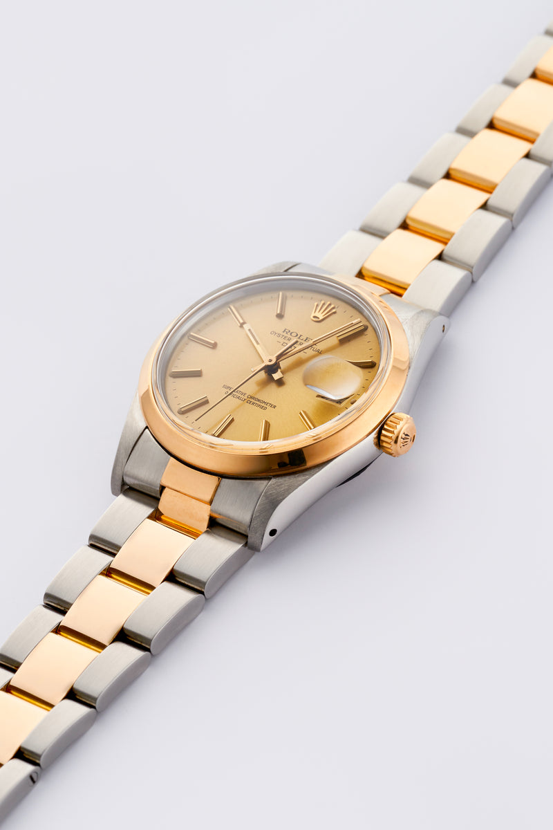 1982 Rolex Oyster Perpetual Date Gold/Steel Champagne Dial 1500