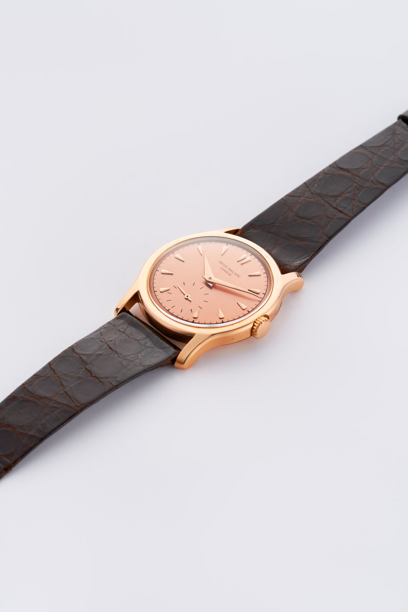 1953 Patek Philippe Calatrava 18k Rose Gold Salmon Dial 2450 with Extract from the Archives