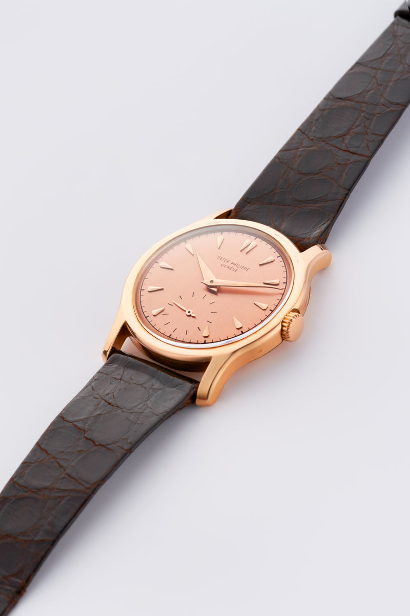 1953 Patek Philippe Calatrava 18k Rose Gold Salmon Dial 2450 with Extract from the Archives