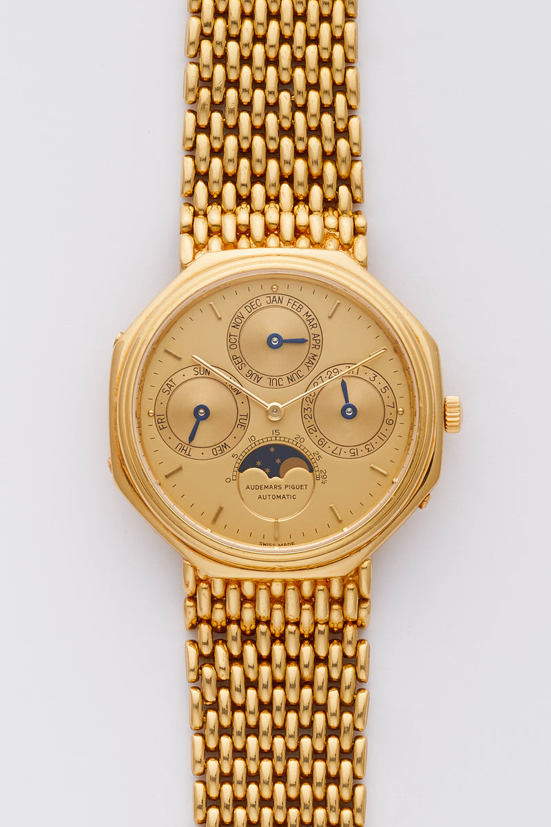 1980s Audemars Piguet Quantième Perpetual Calendar "Octogone" 18k yellow Gold 5557BA