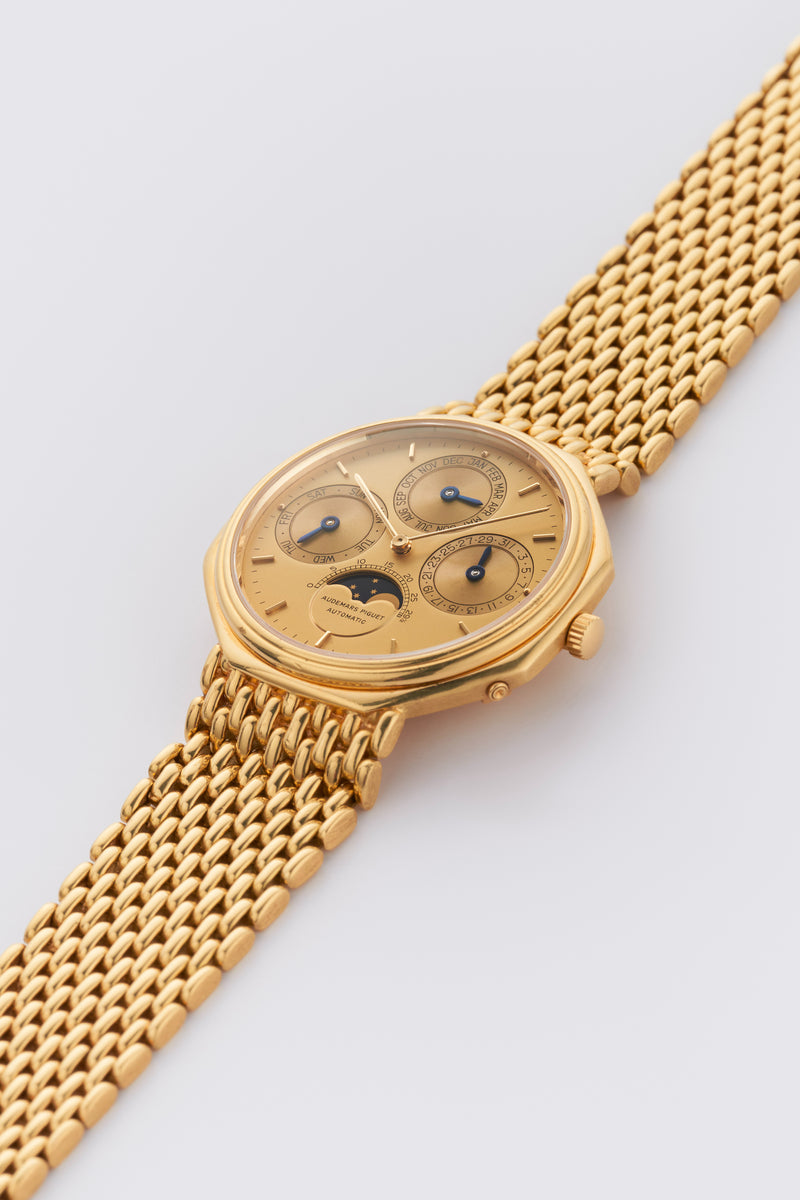 1980s Audemars Piguet Quantième Perpetual Calendar "Octogone" 18k yellow Gold 5557BA