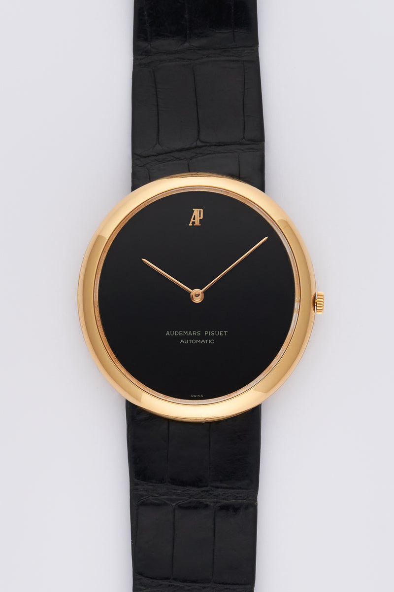 1975 Audemars Piguet Jumbo 18k Yellow Gold Black Dial 5460BA