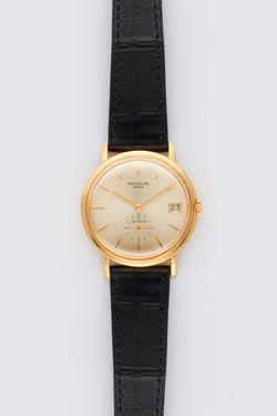 1967 Patek Philippe Calatrava 18k Yellow Gold Double Signed Gübelin Silvered Dial 3445