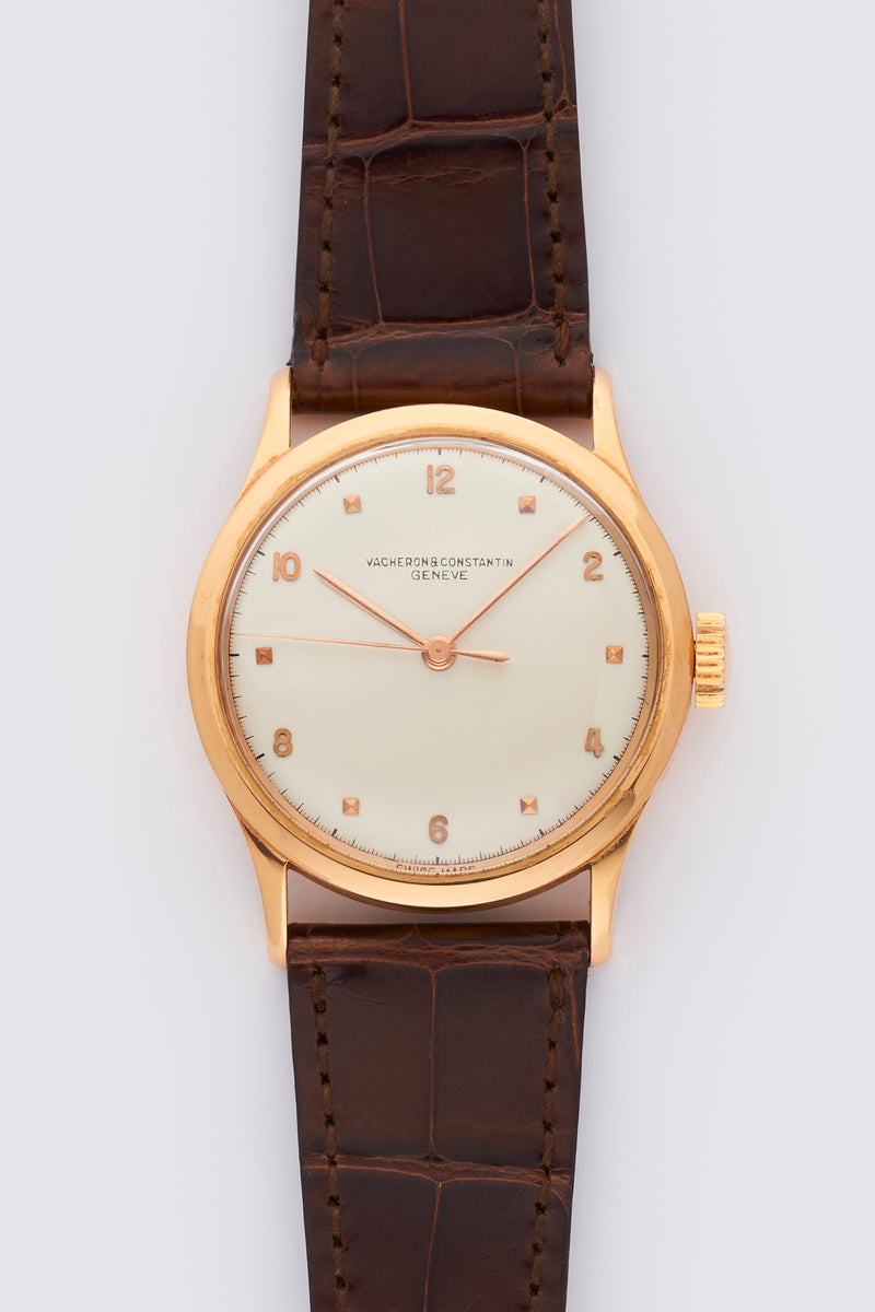 1950s Vacheron Constantin Center-Seconds Calatrava 18k Yellow Gold White Dial 4217 with original papers