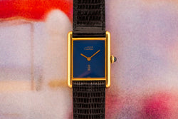 1990s Must de Cartier Tank Blue Dial #6