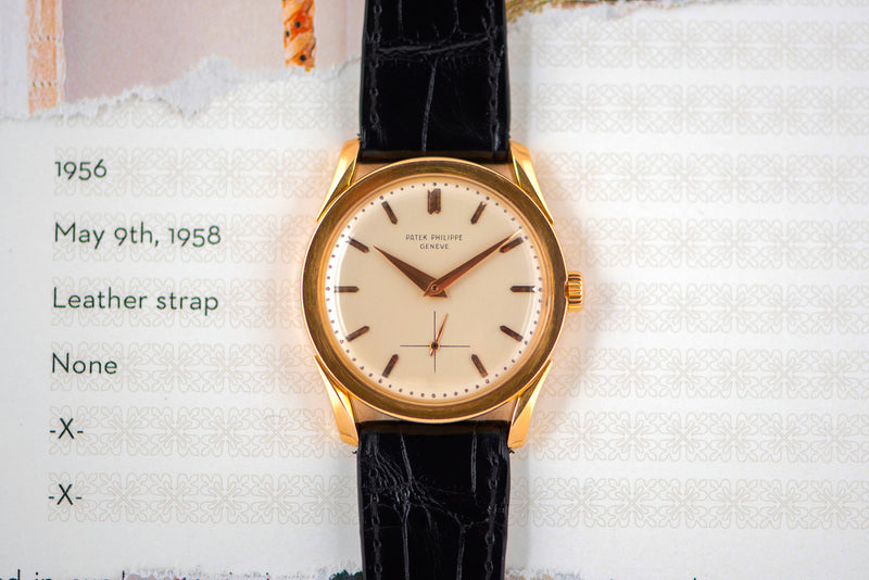 1956 Patek Philippe Calatrava 18k Rose Gold 2537 with Extract from the Archives