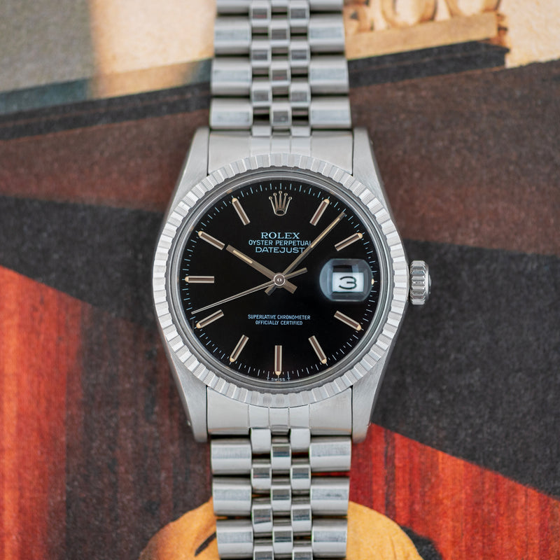 1984 Rolex Oyster Perpetual Datejust Glossy Black Dial 16030