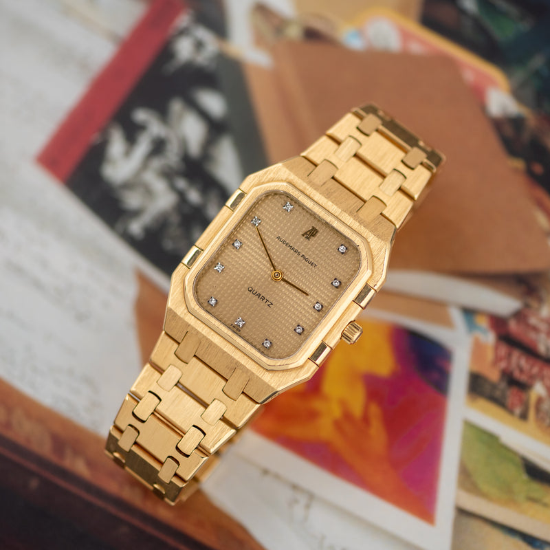 1980s Audemars Piguet Royal Oak Gold Dial with diamond indexes 6005BA