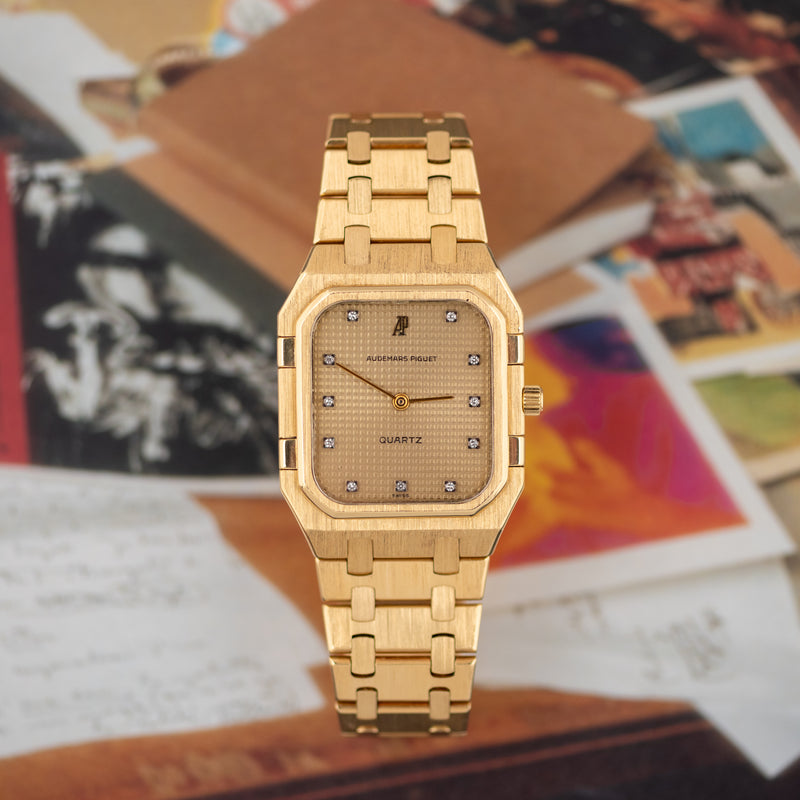 1980s Audemars Piguet Royal Oak Gold Dial with diamond indexes 6005BA