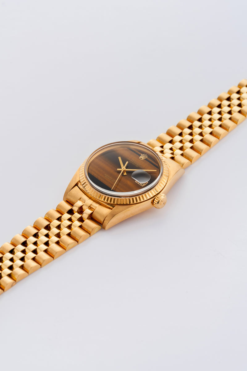 1976 Rolex Oyster Perpetual 18k Yellow Gold Datejust "Tiger Eye" Dial 1601