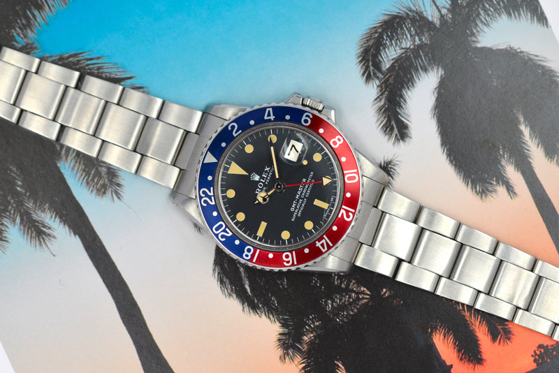 1972 Rolex Oyster Perpetual GMT Master Pepsi bezel Mk2 1675