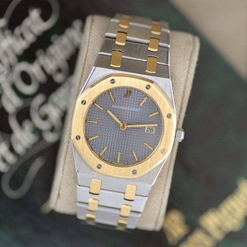 Full Set 1991 Audemars Piguet Royal Oak Gold/Steel Grey Dial 56175 SA