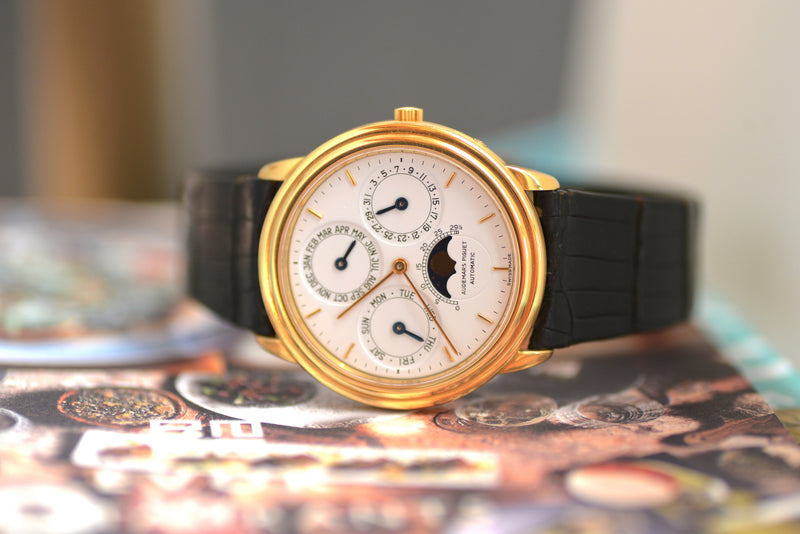 Full Set 1988 Audemars Piguet Quantième Perpetual Calendar 18k Yellow Gold 25657 BA